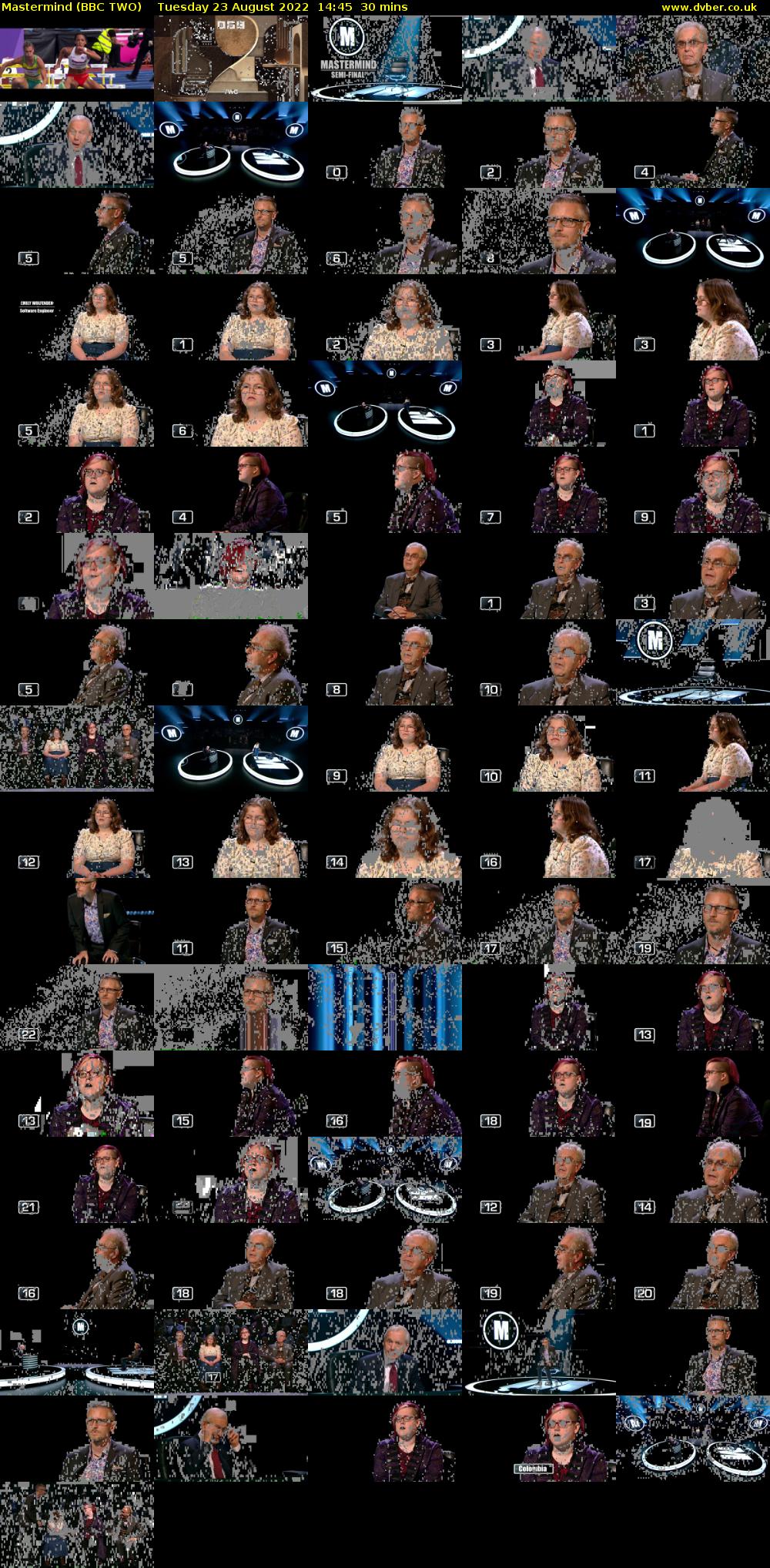 Mastermind (BBC TWO) Tuesday 23 August 2022 14:45 - 15:15