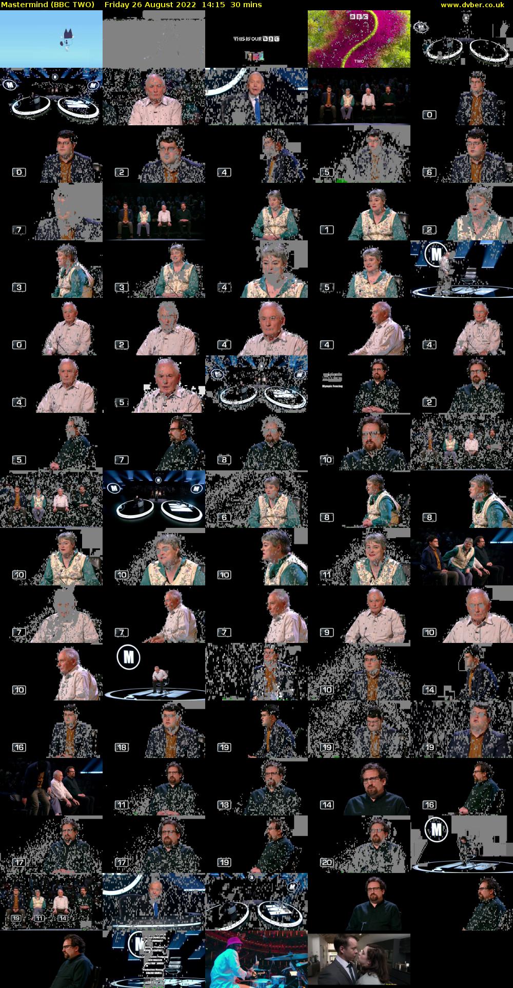 Mastermind (BBC TWO) Friday 26 August 2022 14:15 - 14:45