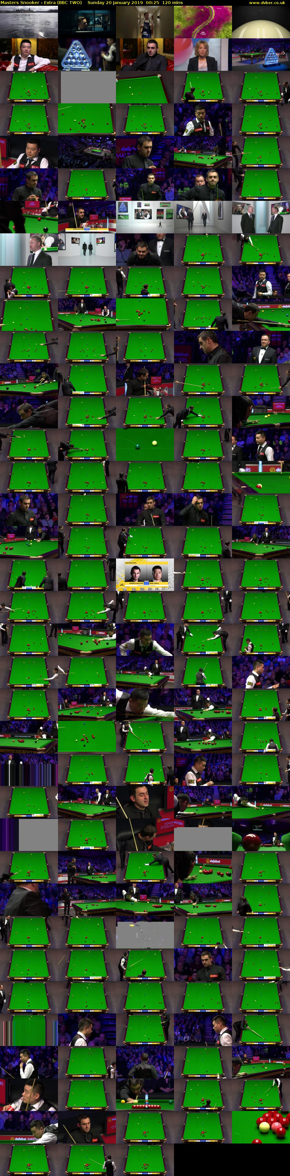 Masters Snooker - Extra (BBC TWO) Sunday 20 January 2019 00:25 - 02:25