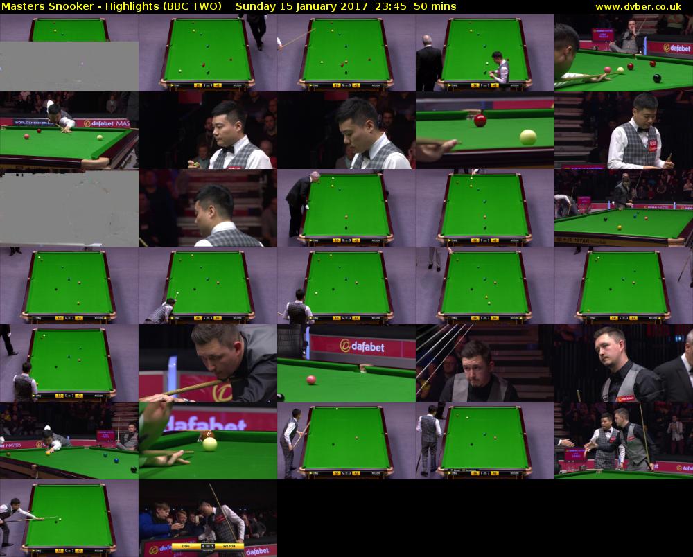 Masters Snooker - Highlights (BBC TWO) Sunday 15 January 2017 23:45 - 00:35