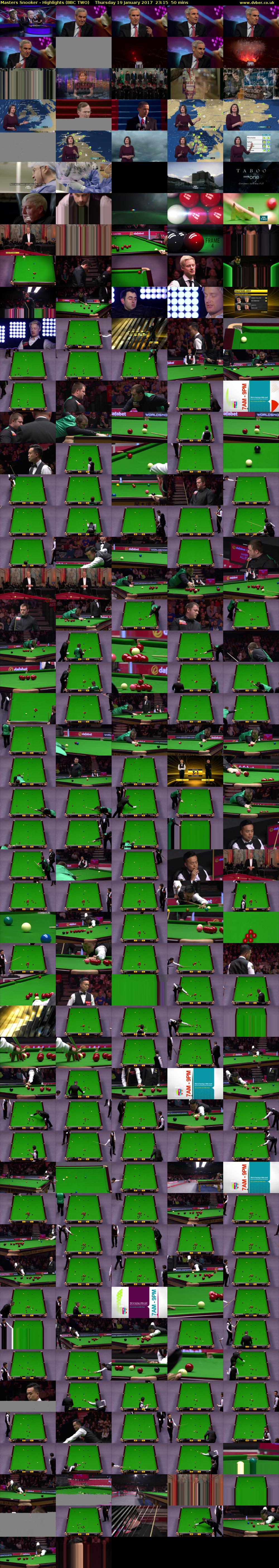 Masters Snooker - Highlights (BBC TWO) Thursday 19 January 2017 23:15 - 00:05