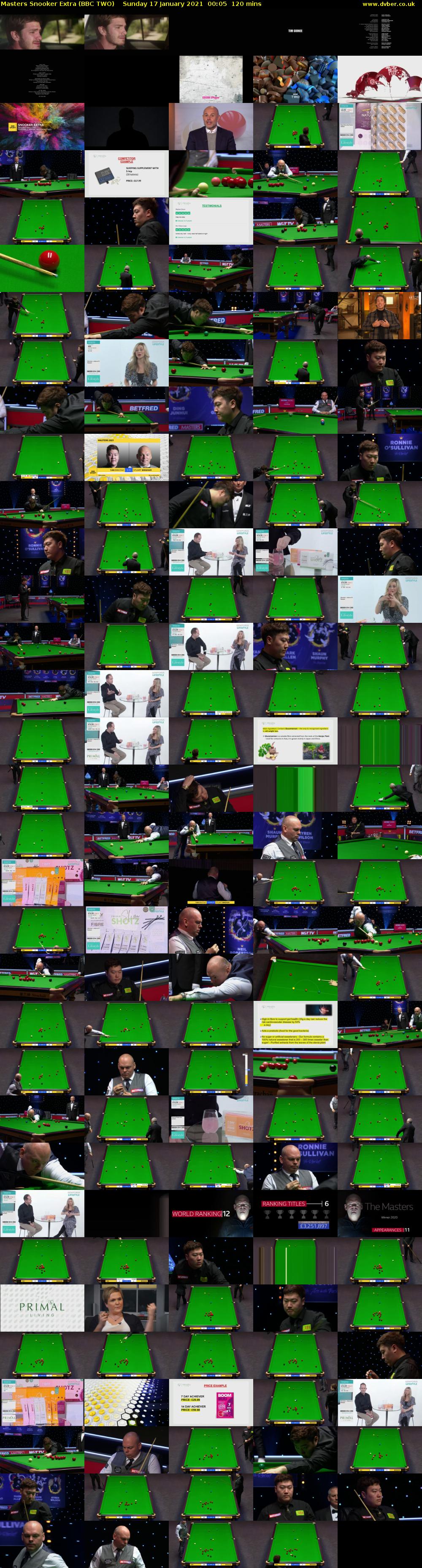 Masters Snooker Extra (BBC TWO) Sunday 17 January 2021 00:05 - 02:05