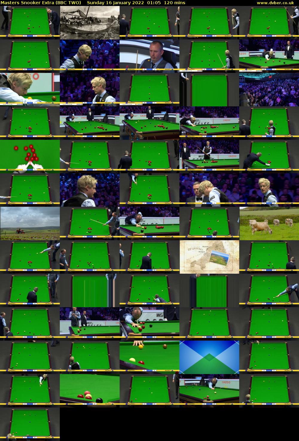 Masters Snooker Extra (BBC TWO) Sunday 16 January 2022 01:05 - 03:05
