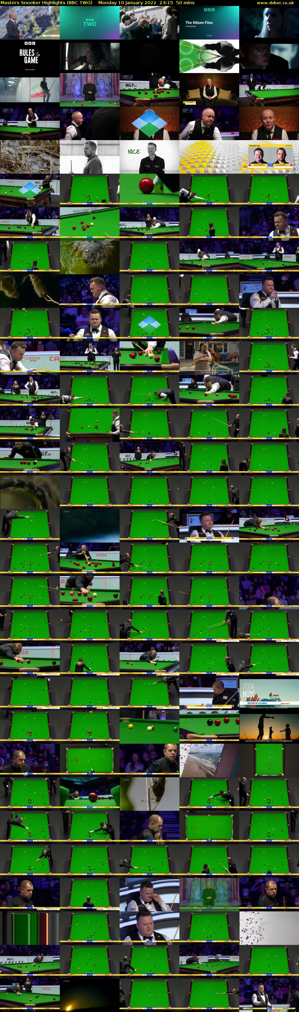 Masters Snooker Highlights (BBC TWO) Monday 10 January 2022 23:15 - 00:05