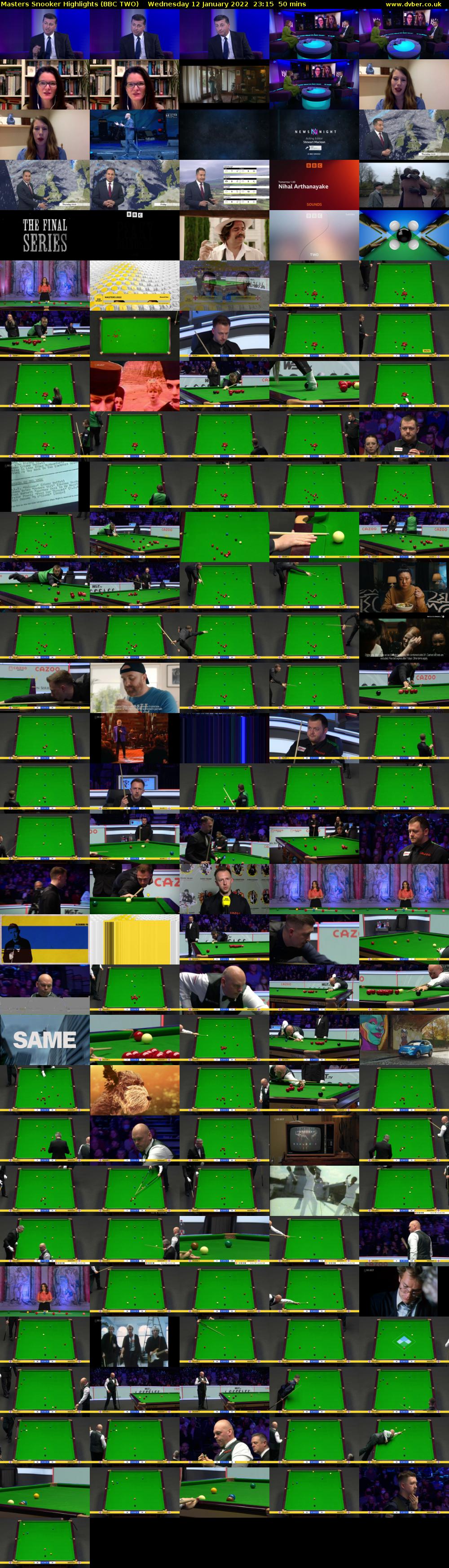 Masters Snooker Highlights (BBC TWO) Wednesday 12 January 2022 23:15 - 00:05