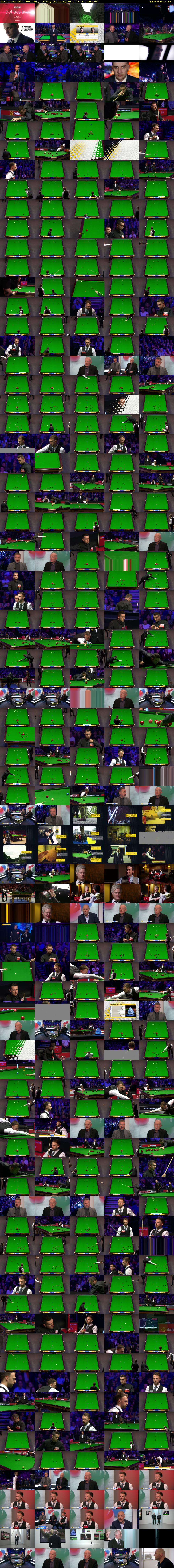 Masters Snooker (BBC TWO) Friday 18 January 2019 13:00 - 17:00