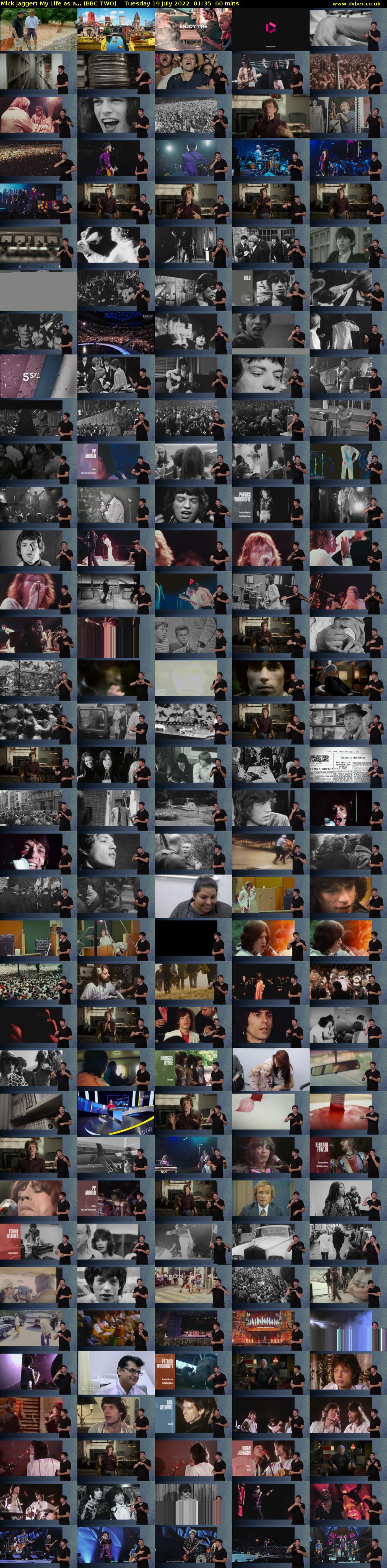 Mick Jagger: My Life as a... (BBC TWO) Tuesday 19 July 2022 01:35 - 02:35