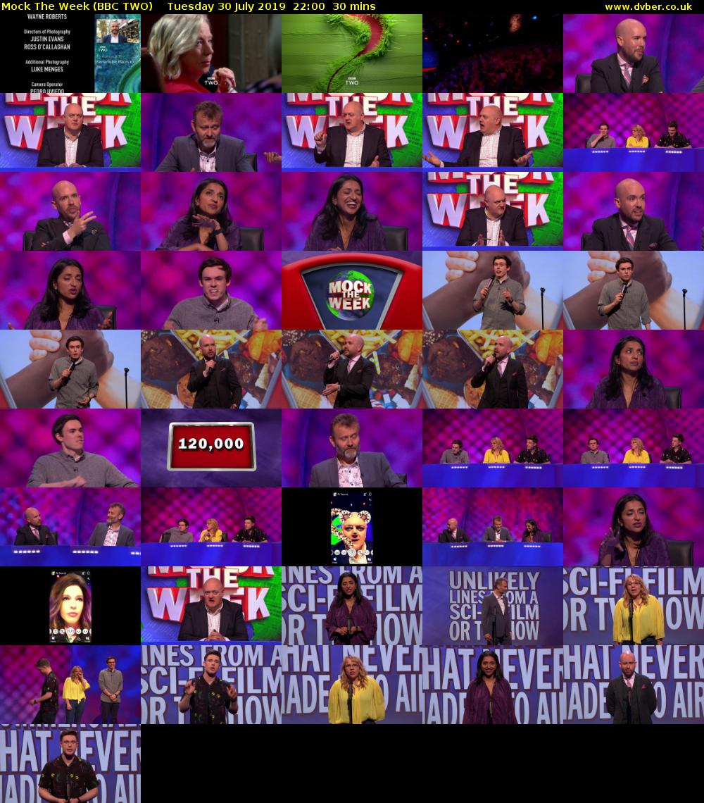 Mock The Week (BBC TWO) Tuesday 30 July 2019 22:00 - 22:30