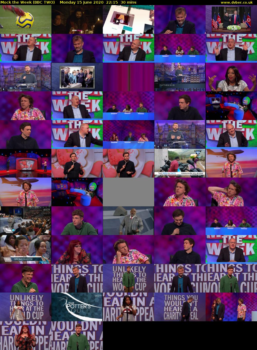 Mock the Week (BBC TWO) Monday 15 June 2020 22:15 - 22:45