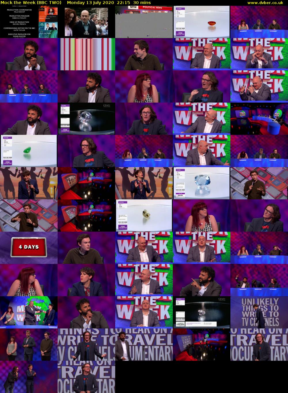 Mock the Week (BBC TWO) Monday 13 July 2020 22:15 - 22:45