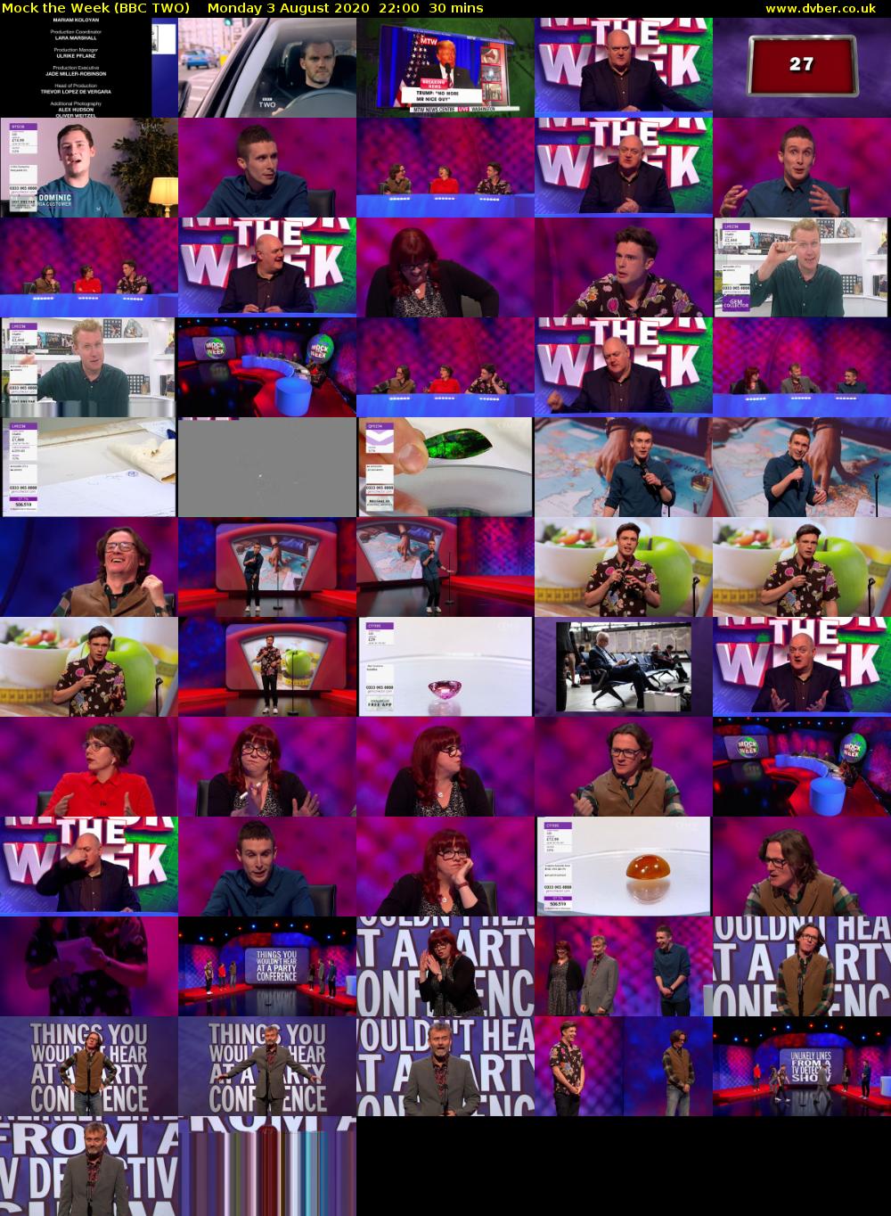 Mock the Week (BBC TWO) Monday 3 August 2020 22:00 - 22:30