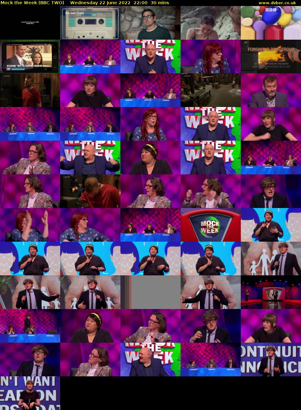 Mock the Week (BBC TWO) Wednesday 22 June 2022 22:00 - 22:30