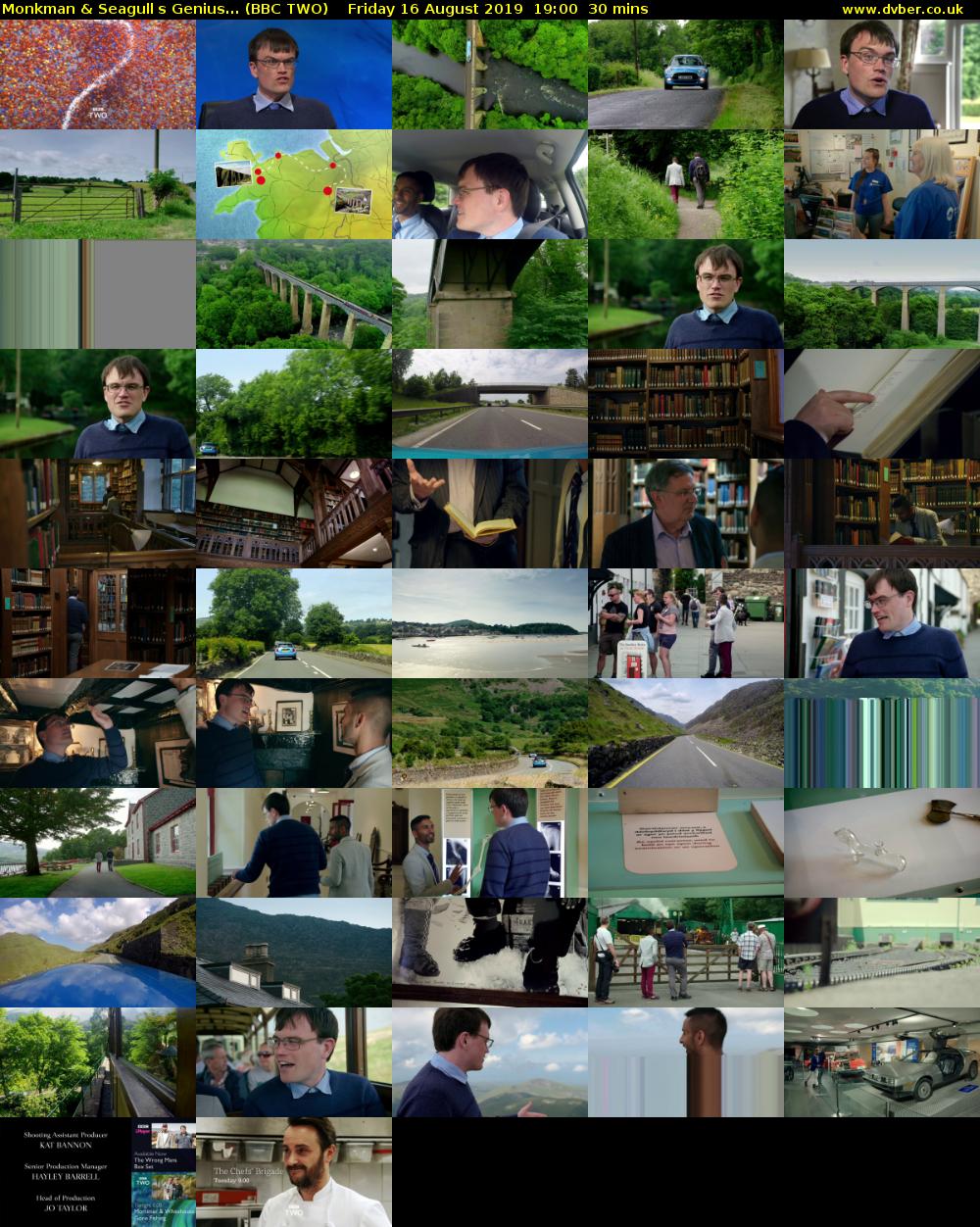 Monkman & Seagulls Genius... (BBC TWO) Friday 16 August 2019 19:00 - 19:30
