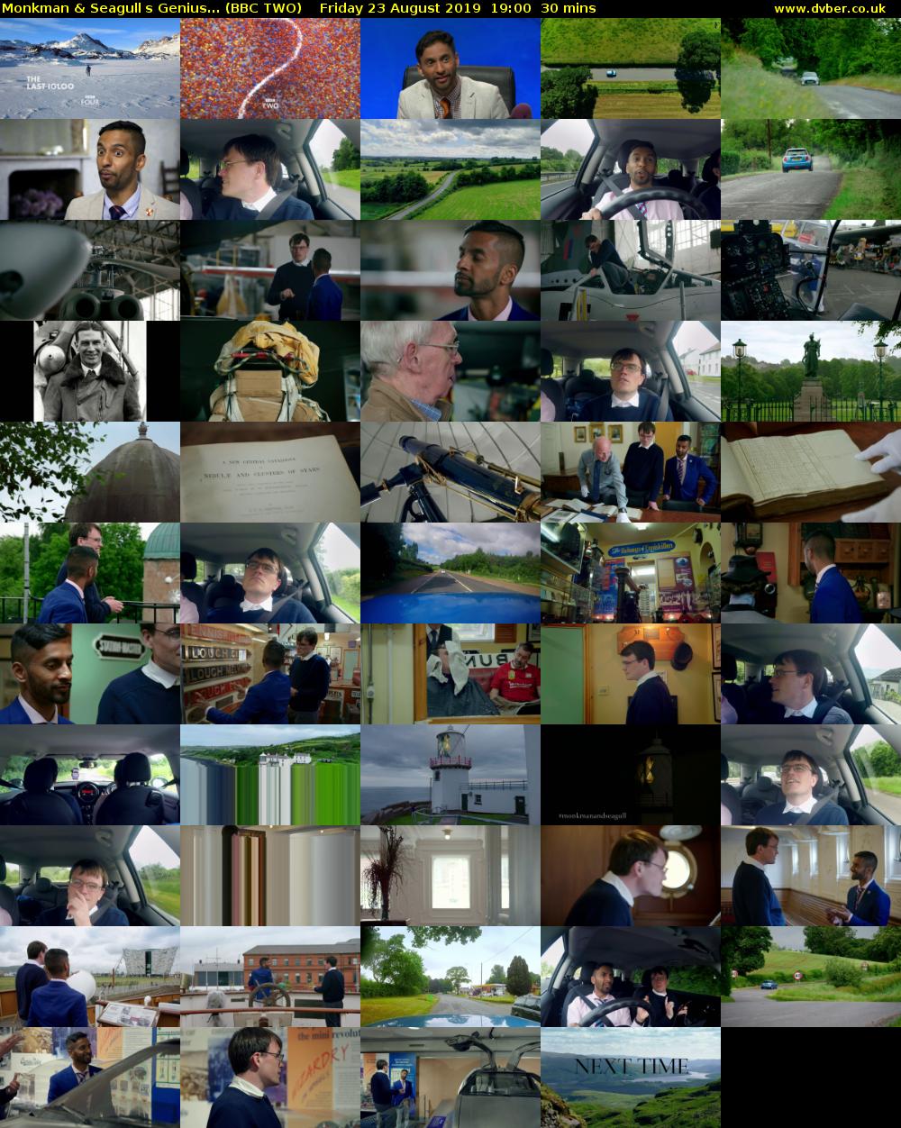 Monkman & Seagulls Genius... (BBC TWO) Friday 23 August 2019 19:00 - 19:30
