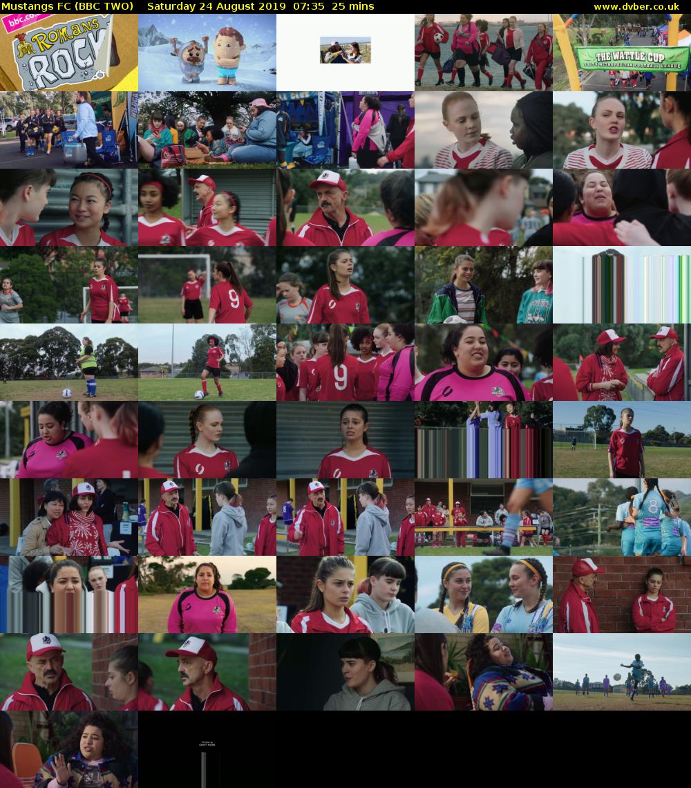 Mustangs FC (BBC TWO) Saturday 24 August 2019 07:35 - 08:00