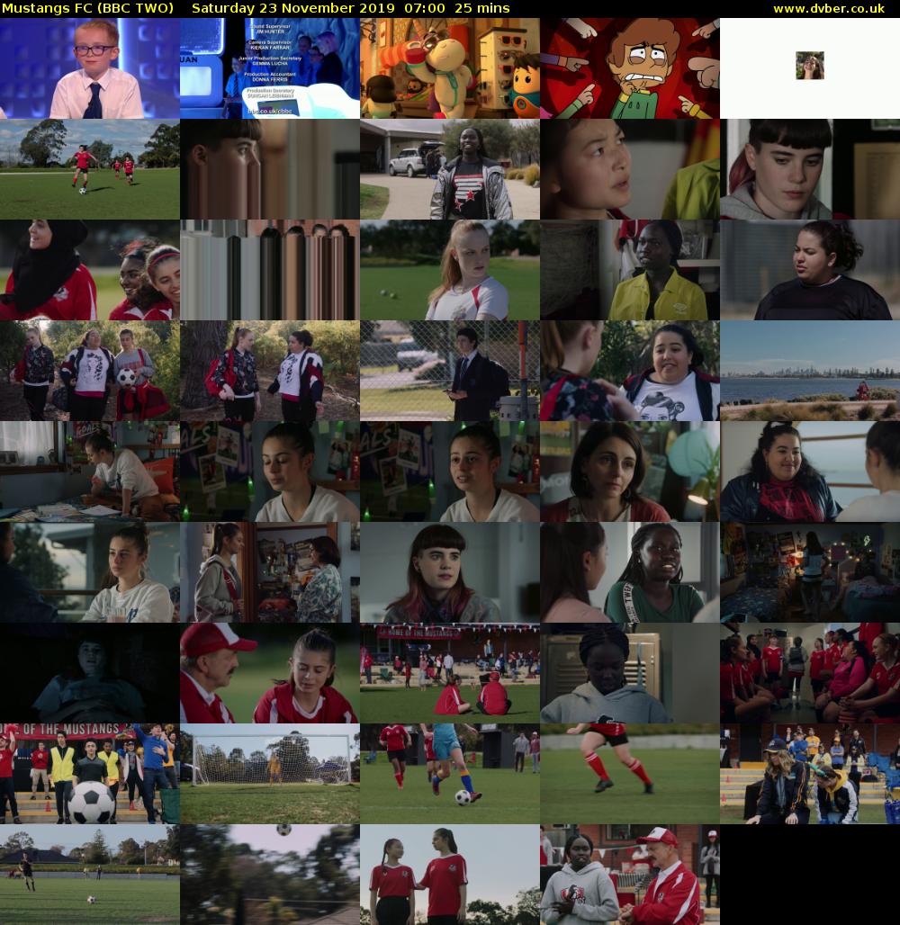 Mustangs FC (BBC TWO) Saturday 23 November 2019 07:00 - 07:25