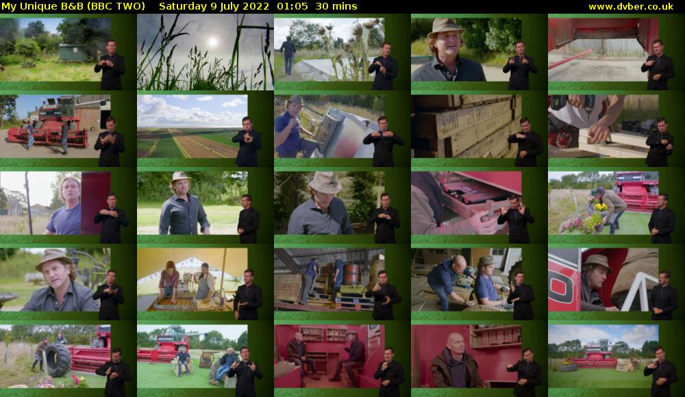 My Unique B&B (BBC TWO) Saturday 9 July 2022 01:05 - 01:35
