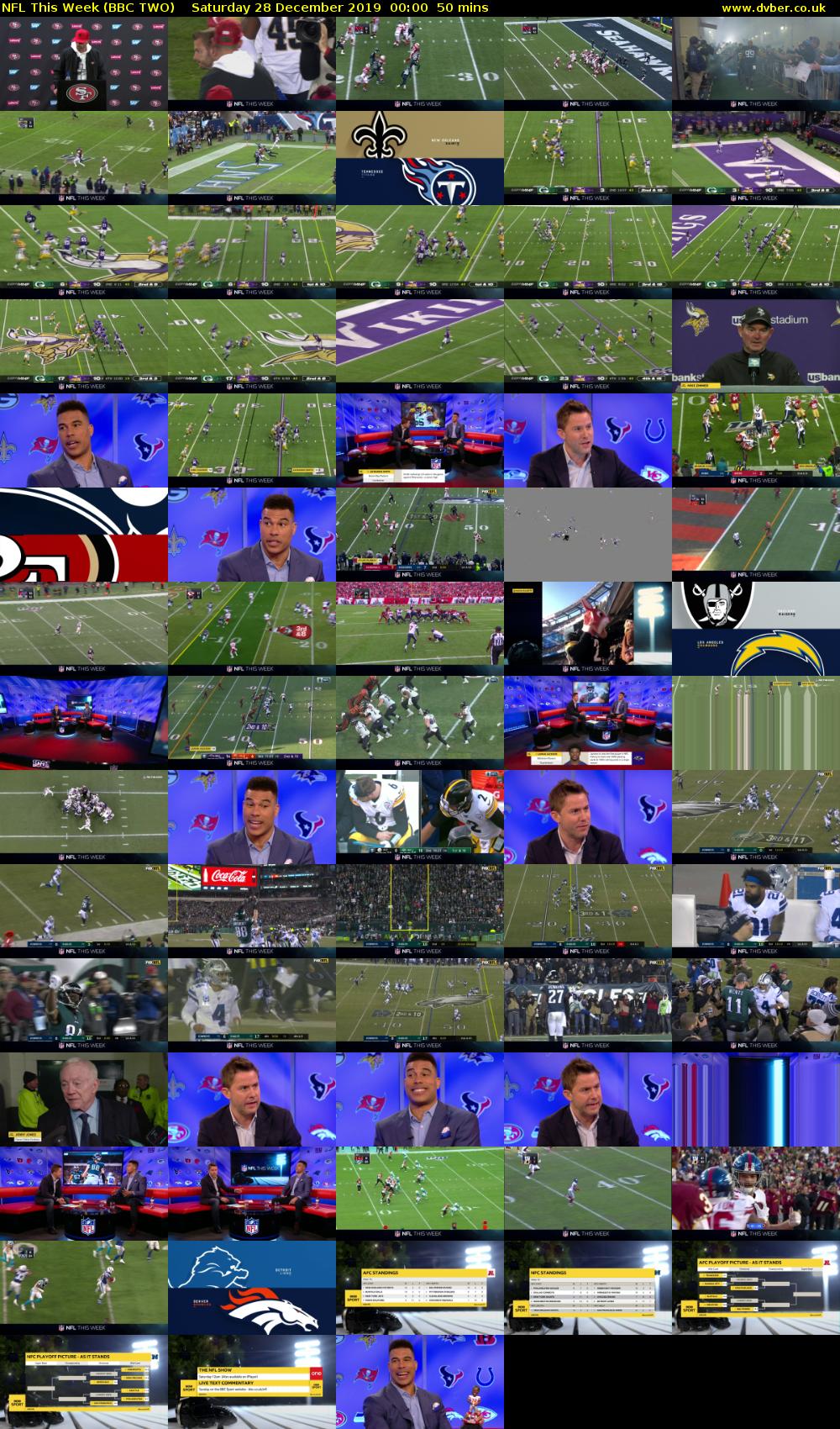 NFL This Week (BBC TWO) Saturday 28 December 2019 00:00 - 00:50