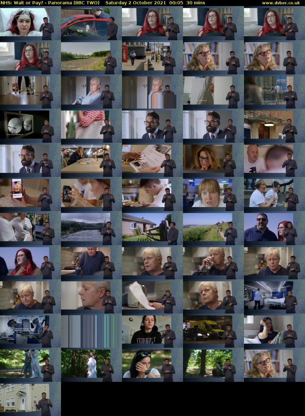 NHS: Wait or Pay? - Panorama (BBC TWO) Saturday 2 October 2021 00:05 - 00:35