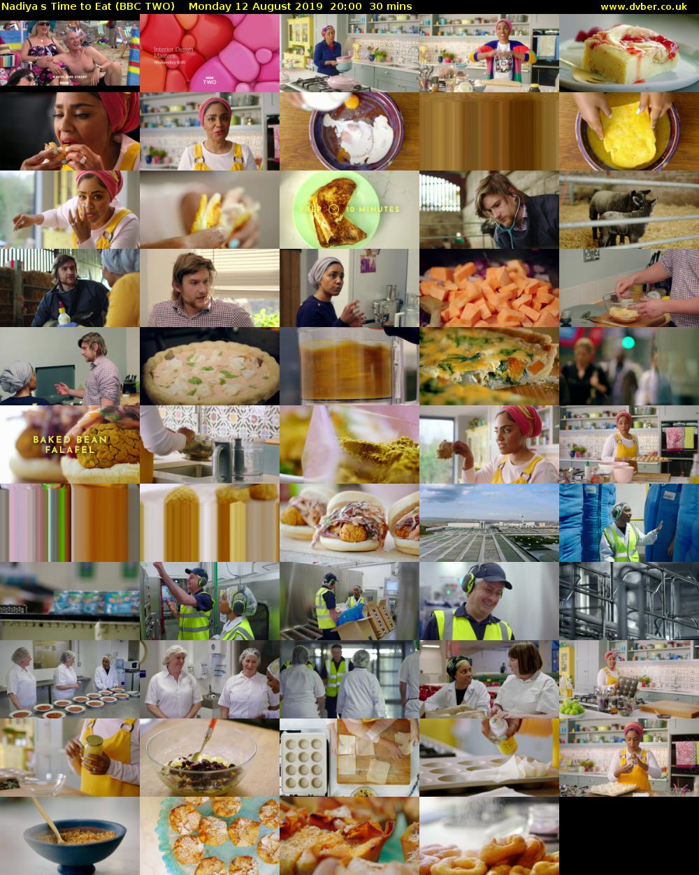 Nadiyas Time to Eat (BBC TWO) Monday 12 August 2019 20:00 - 20:30