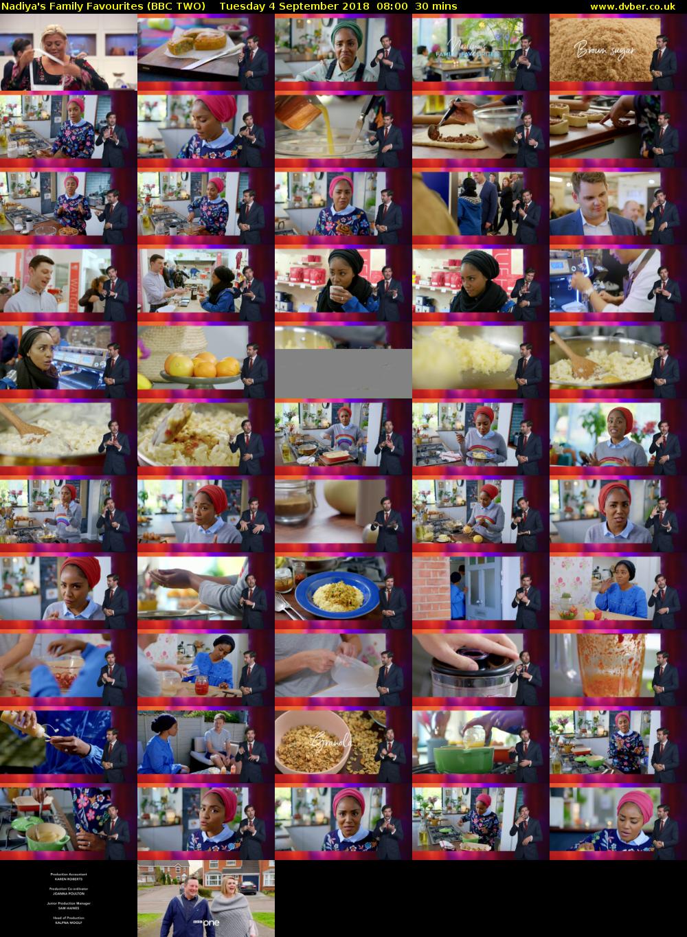 Nadiya's Family Favourites (BBC TWO) Tuesday 4 September 2018 08:00 - 08:30