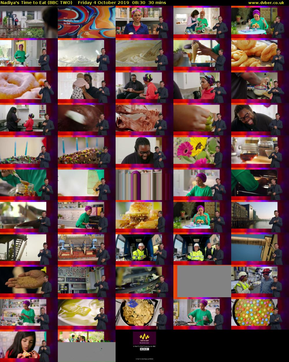 Nadiya's Time to Eat (BBC TWO) Friday 4 October 2019 08:30 - 09:00