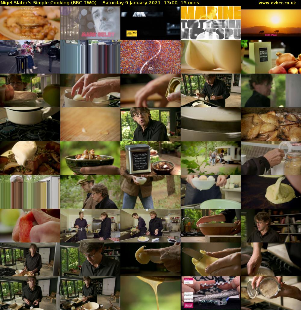 Nigel Slater's Simple Cooking (BBC TWO) Saturday 9 January 2021 13:00 - 13:15