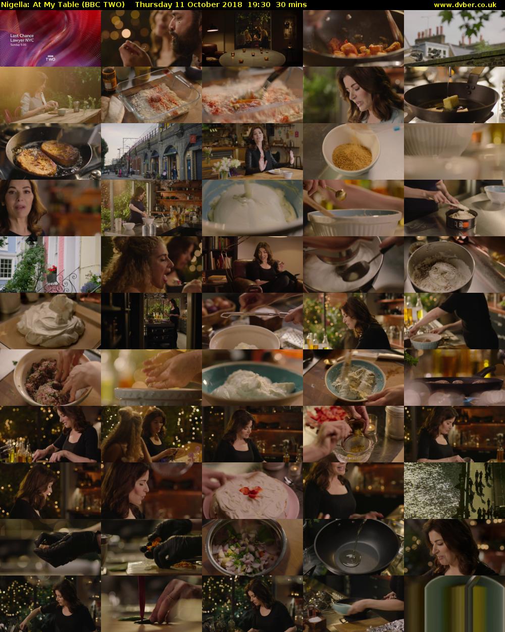 Nigella: At My Table (BBC TWO) Thursday 11 October 2018 19:30 - 20:00