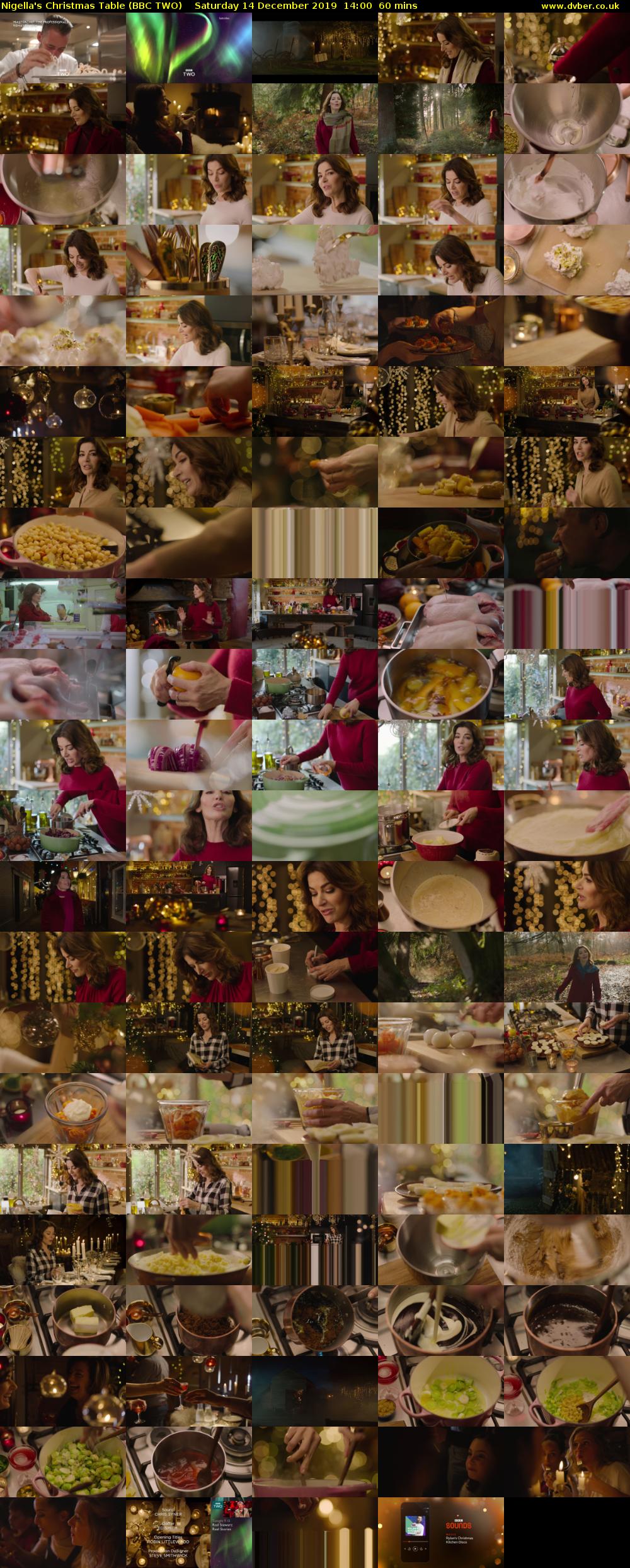 Nigella's Christmas Table (BBC TWO) Saturday 14 December 2019 14:00 - 15:00
