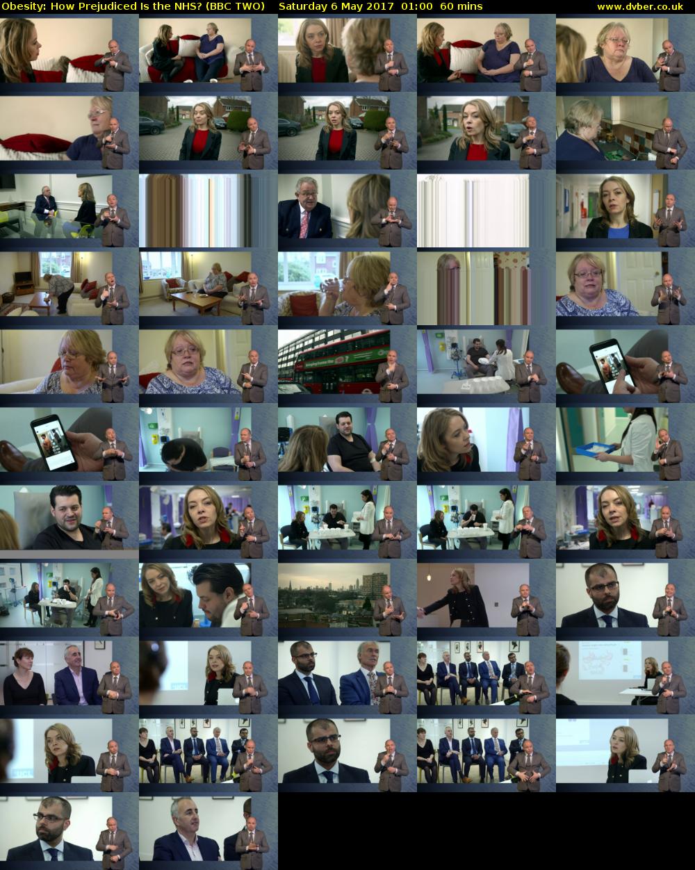 Obesity: How Prejudiced Is the NHS? (BBC TWO) Saturday 6 May 2017 01:00 - 02:00