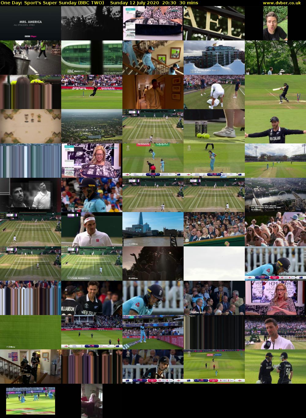 One Day: Sport's Super Sunday (BBC TWO) Sunday 12 July 2020 20:30 - 21:00