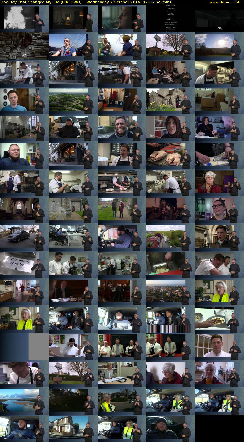 One Day That Changed My Life (BBC TWO) Wednesday 2 October 2019 02:35 - 03:20