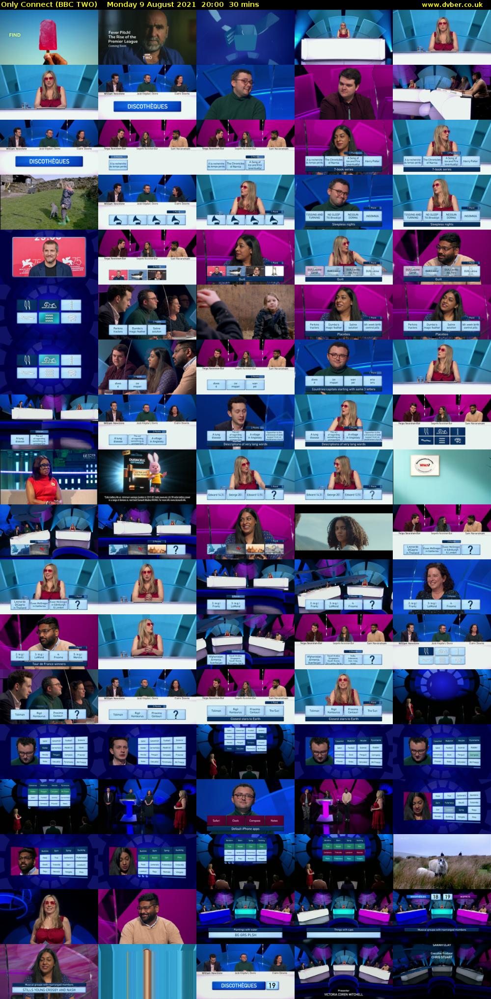 Only Connect (BBC TWO) Monday 9 August 2021 20:00 - 20:30