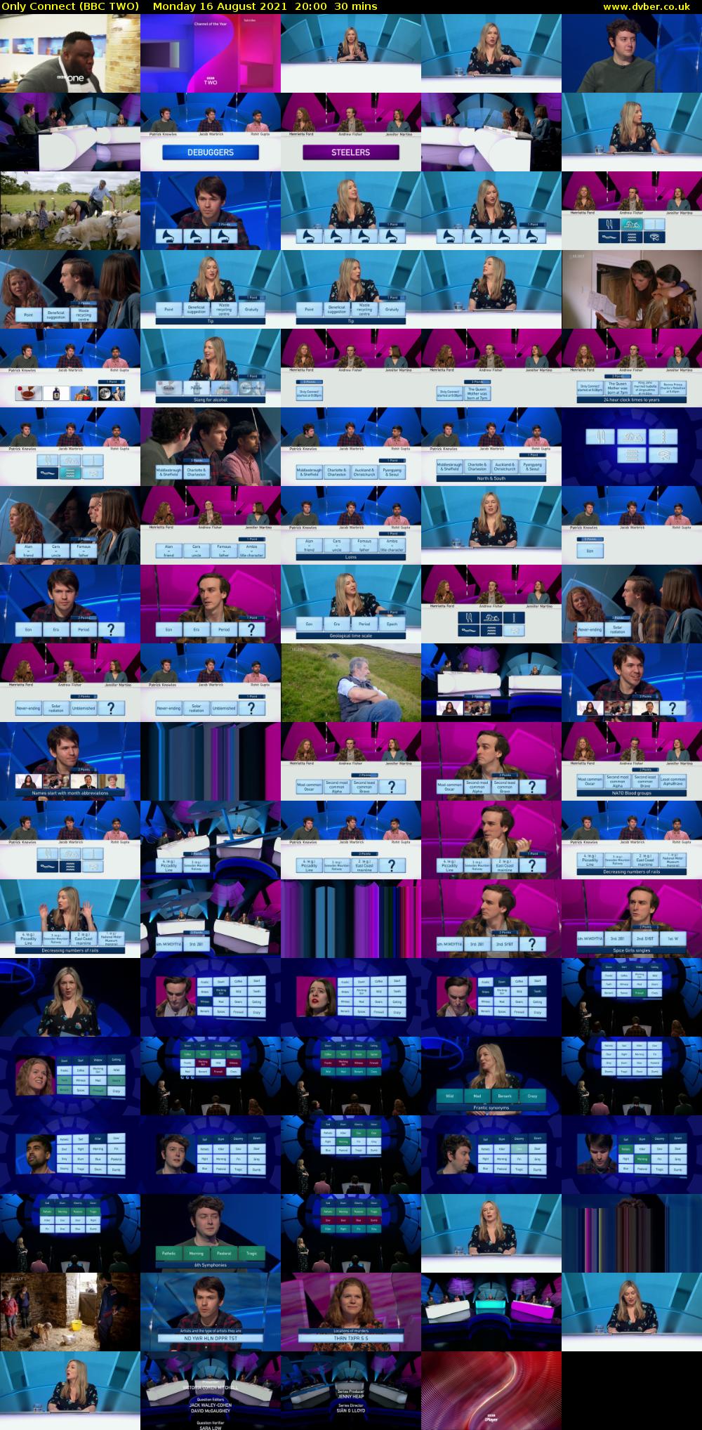 Only Connect (BBC TWO) Monday 16 August 2021 20:00 - 20:30