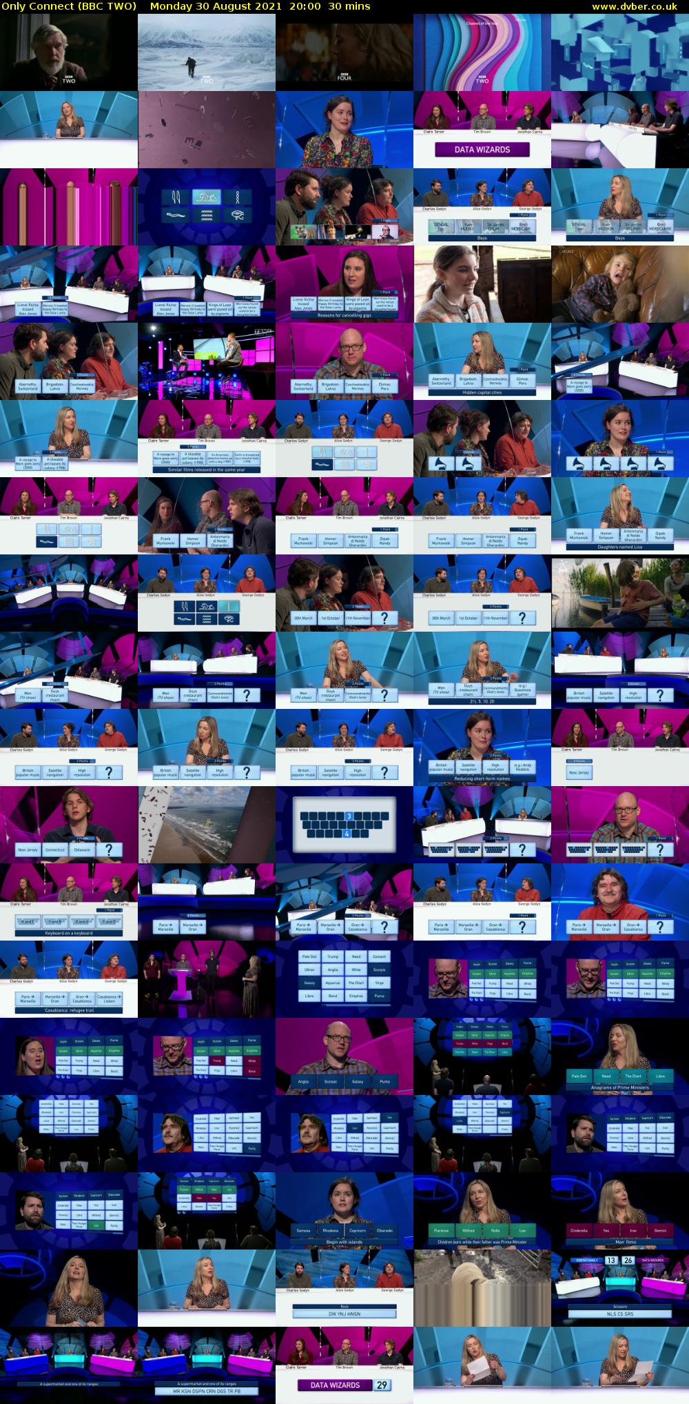 Only Connect (BBC TWO) Monday 30 August 2021 20:00 - 20:30
