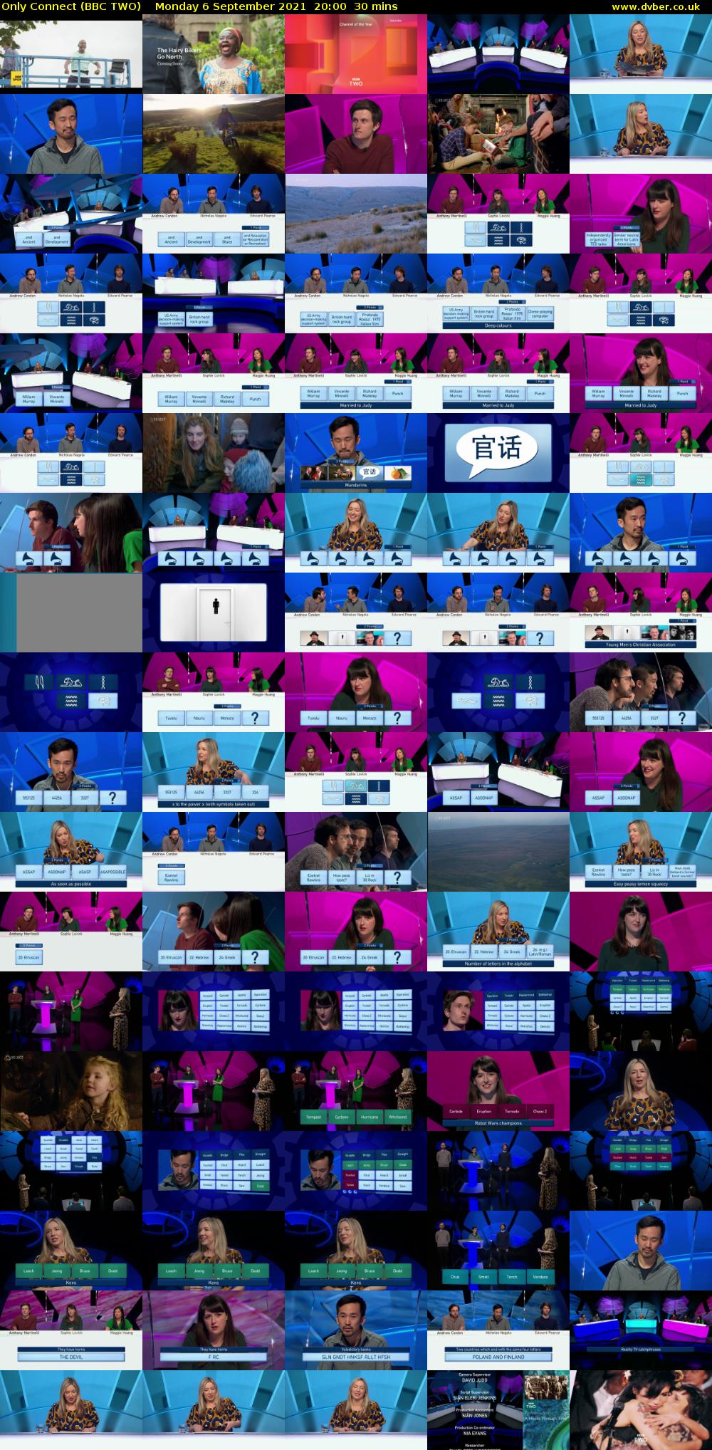 Only Connect (BBC TWO) Monday 6 September 2021 20:00 - 20:30