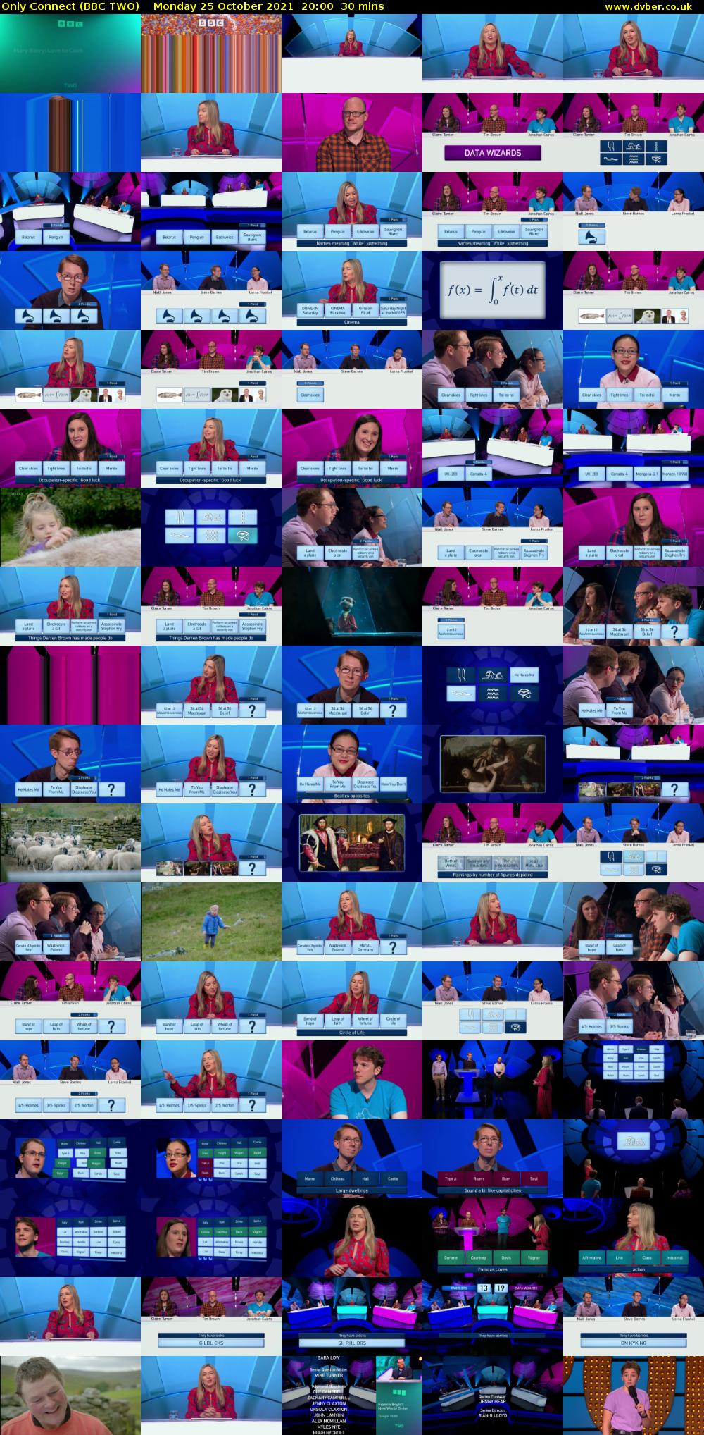 Only Connect (BBC TWO) Monday 25 October 2021 20:00 - 20:30