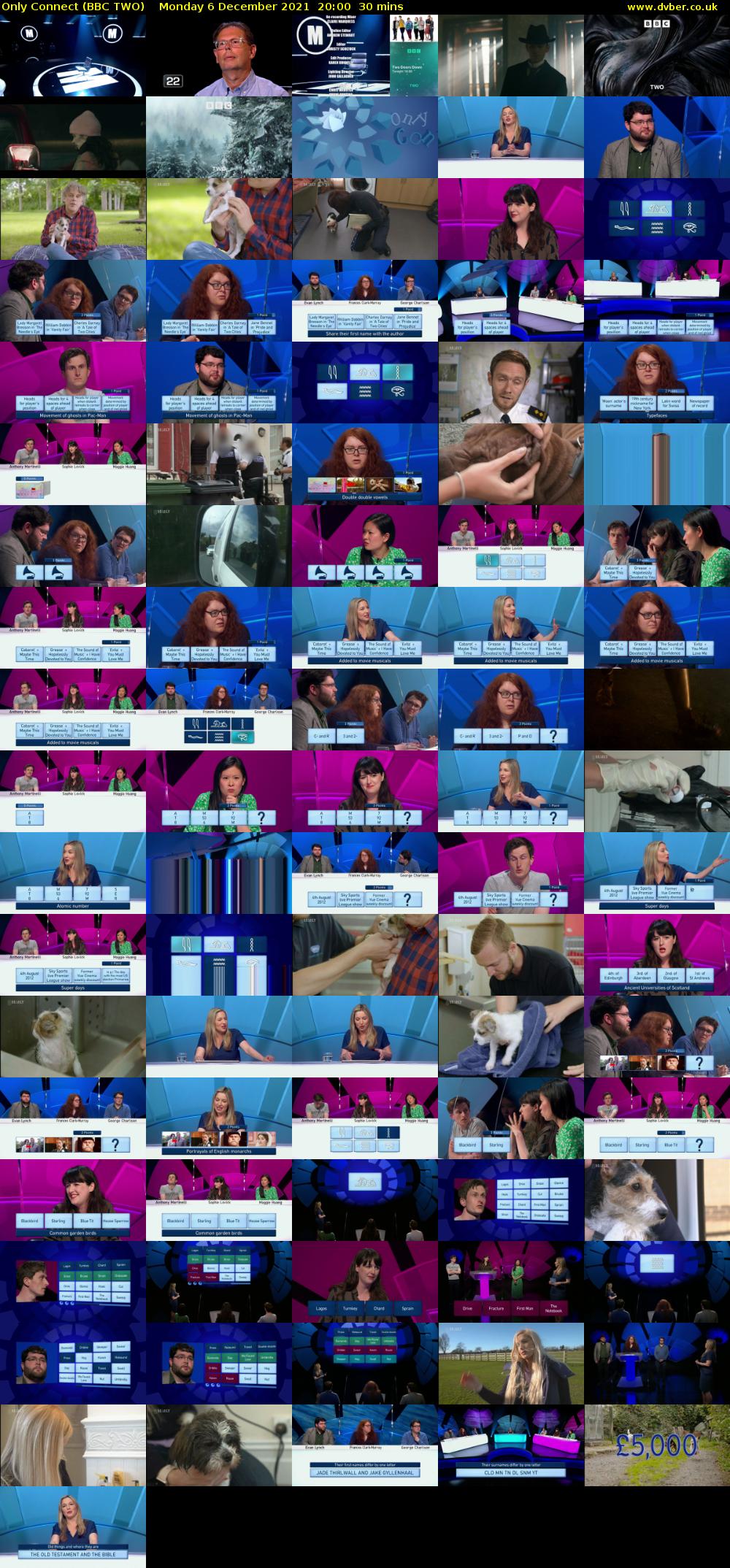 Only Connect (BBC TWO) Monday 6 December 2021 20:00 - 20:30