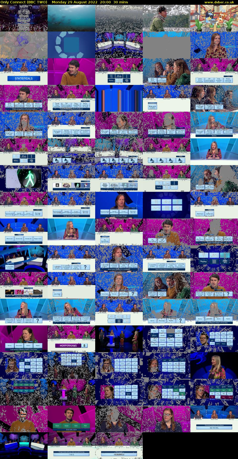 Only Connect (BBC TWO) Monday 29 August 2022 20:00 - 20:30