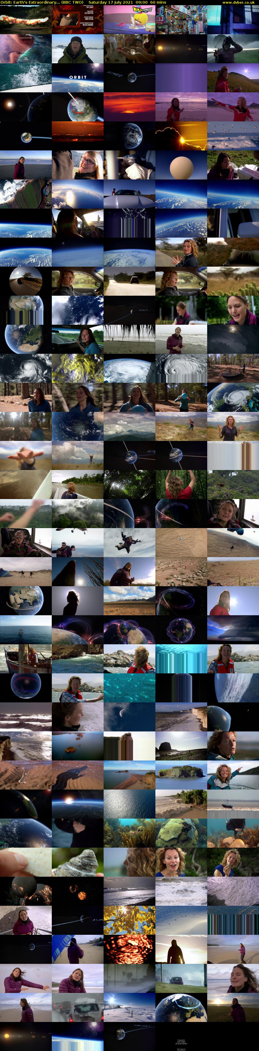 Orbit: Earth's Extraordinary... (BBC TWO) Saturday 17 July 2021 09:00 - 10:00