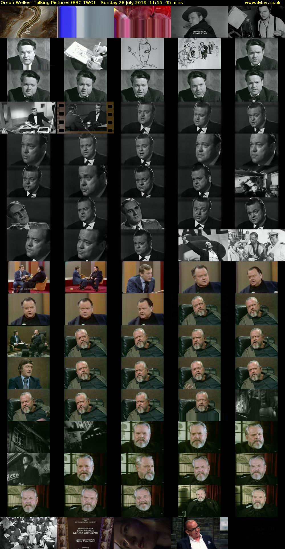 Orson Welles: Talking Pictures (BBC TWO) Sunday 28 July 2019 11:55 - 12:40