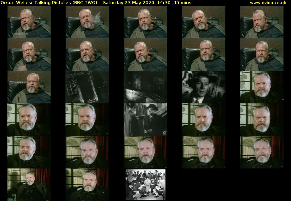 Orson Welles: Talking Pictures (BBC TWO) Saturday 23 May 2020 14:30 - 15:15