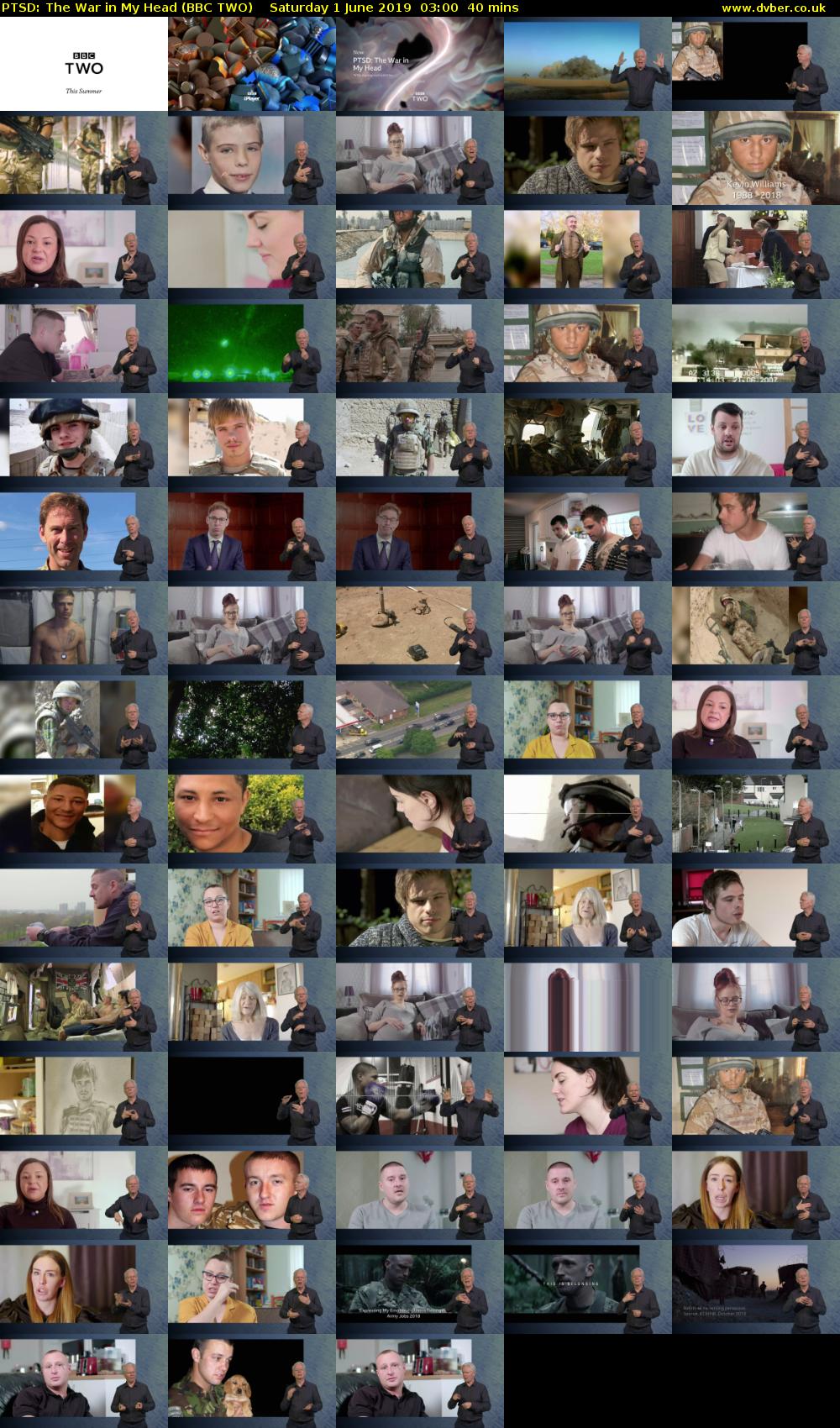PTSD: The War in My Head (BBC TWO) Saturday 1 June 2019 03:00 - 03:40