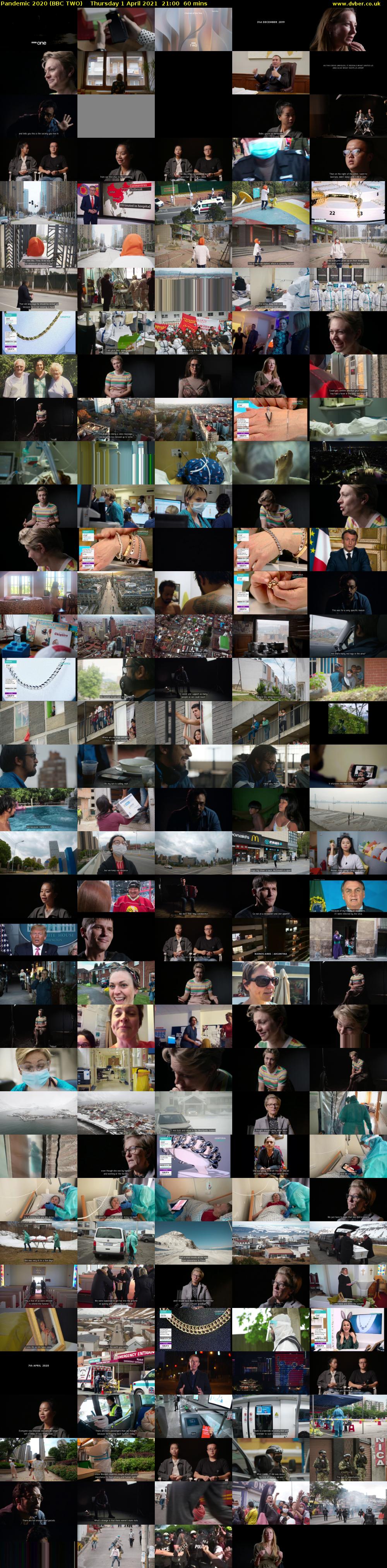 Pandemic 2020 (BBC TWO) Thursday 1 April 2021 21:00 - 22:00