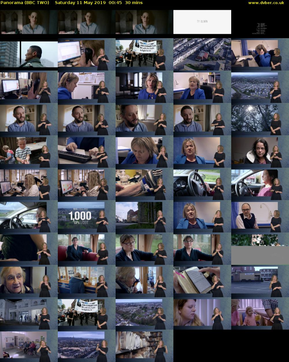 Panorama (BBC TWO) Saturday 11 May 2019 00:45 - 01:15