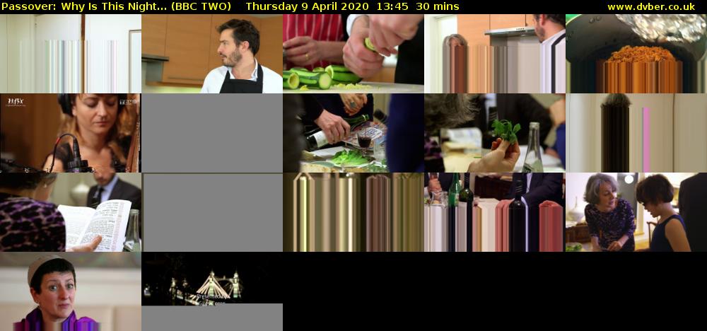 Passover: Why Is This Night... (BBC TWO) Thursday 9 April 2020 13:45 - 14:15
