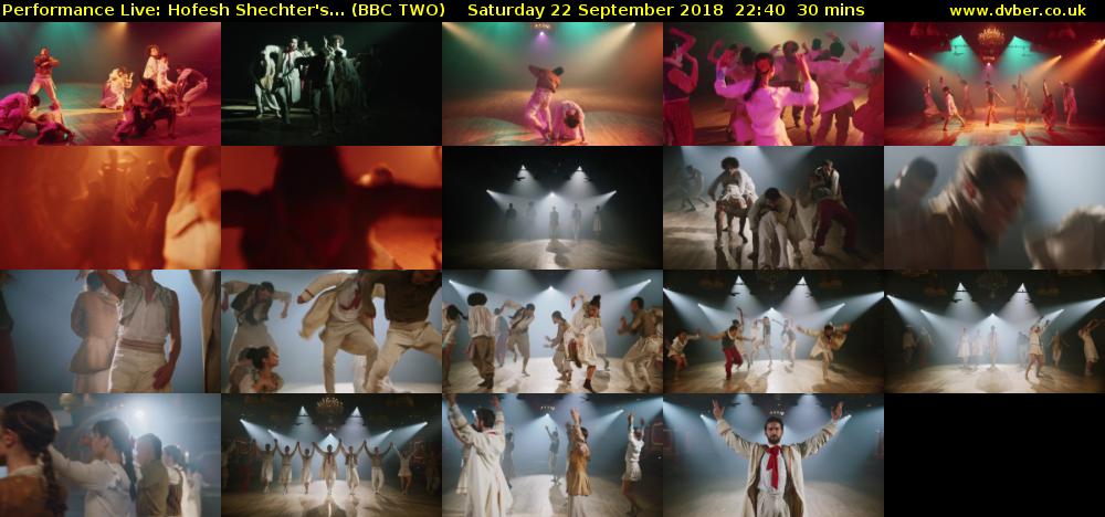 Performance Live: Hofesh Shechter's... (BBC TWO) Saturday 22 September 2018 22:40 - 23:10