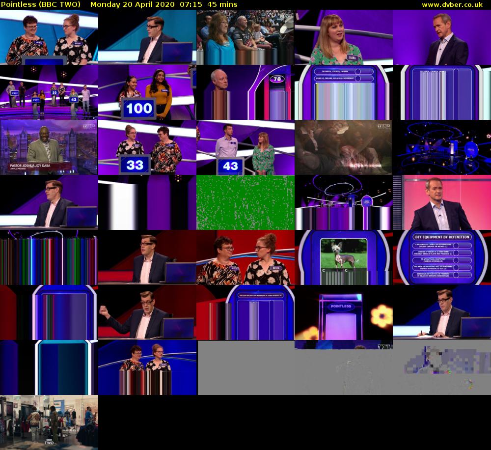 Pointless (BBC TWO) Monday 20 April 2020 07:15 - 08:00