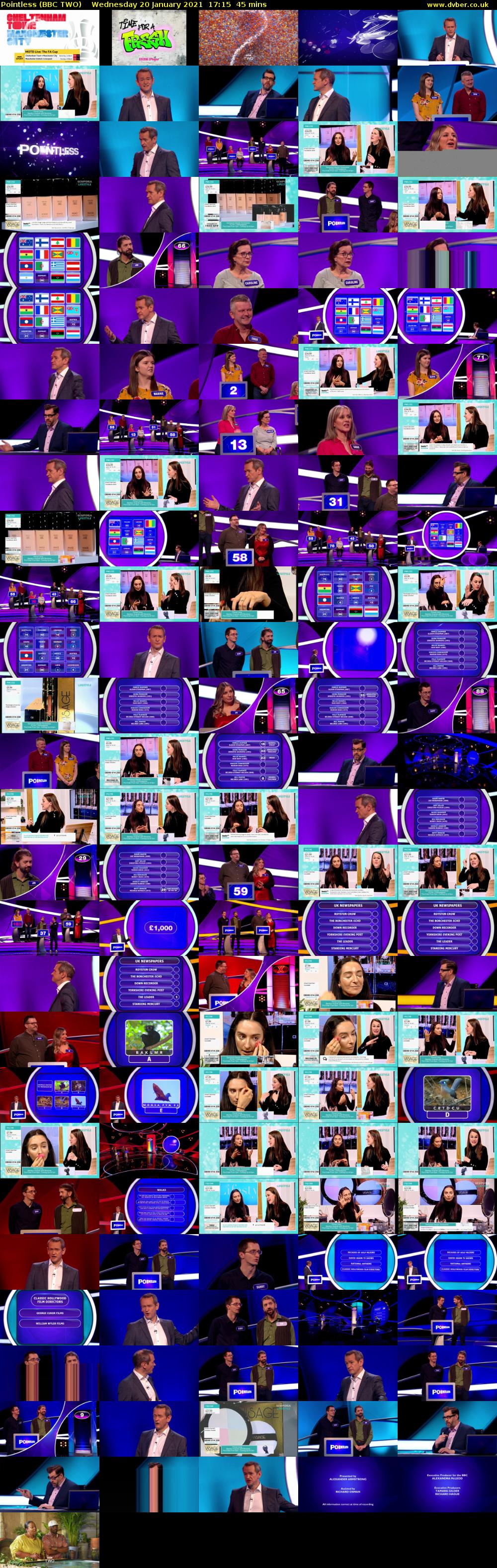 Pointless (BBC TWO) Wednesday 20 January 2021 17:15 - 18:00