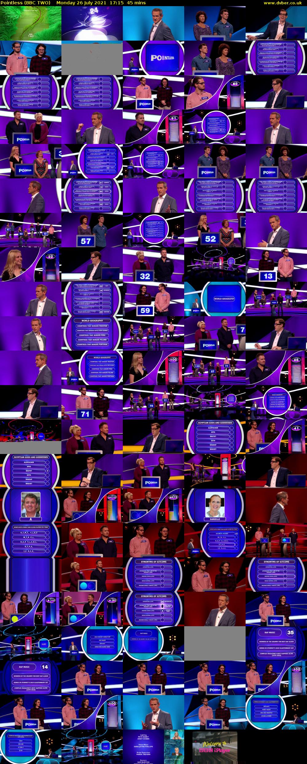 Pointless (BBC TWO) Monday 26 July 2021 17:15 - 18:00